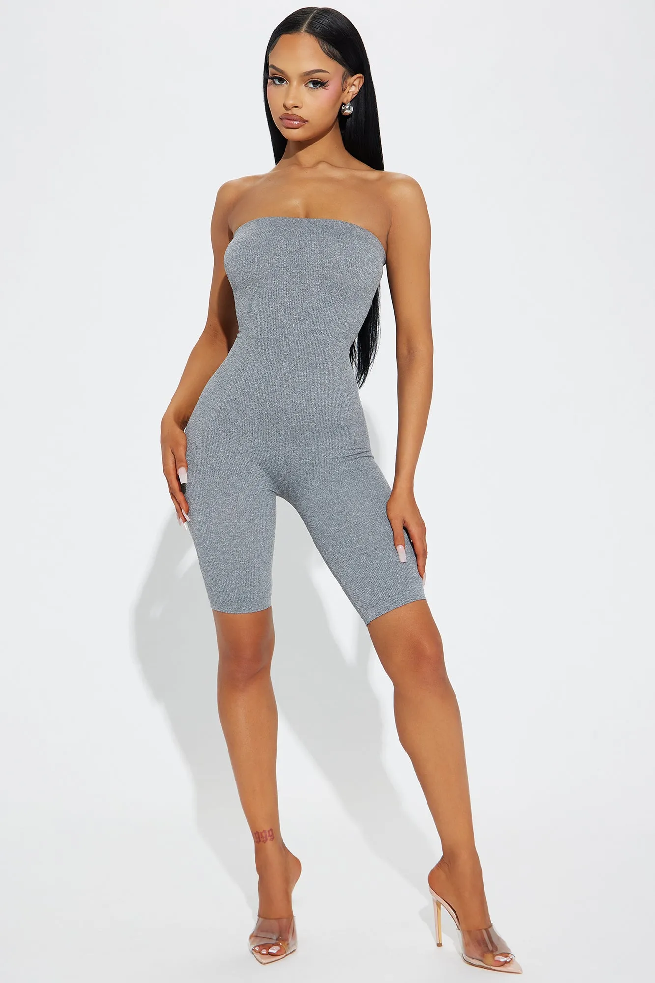 Brynne Seamless Romper - Charcoal sold by Fashion Nova product image thumbnail 2