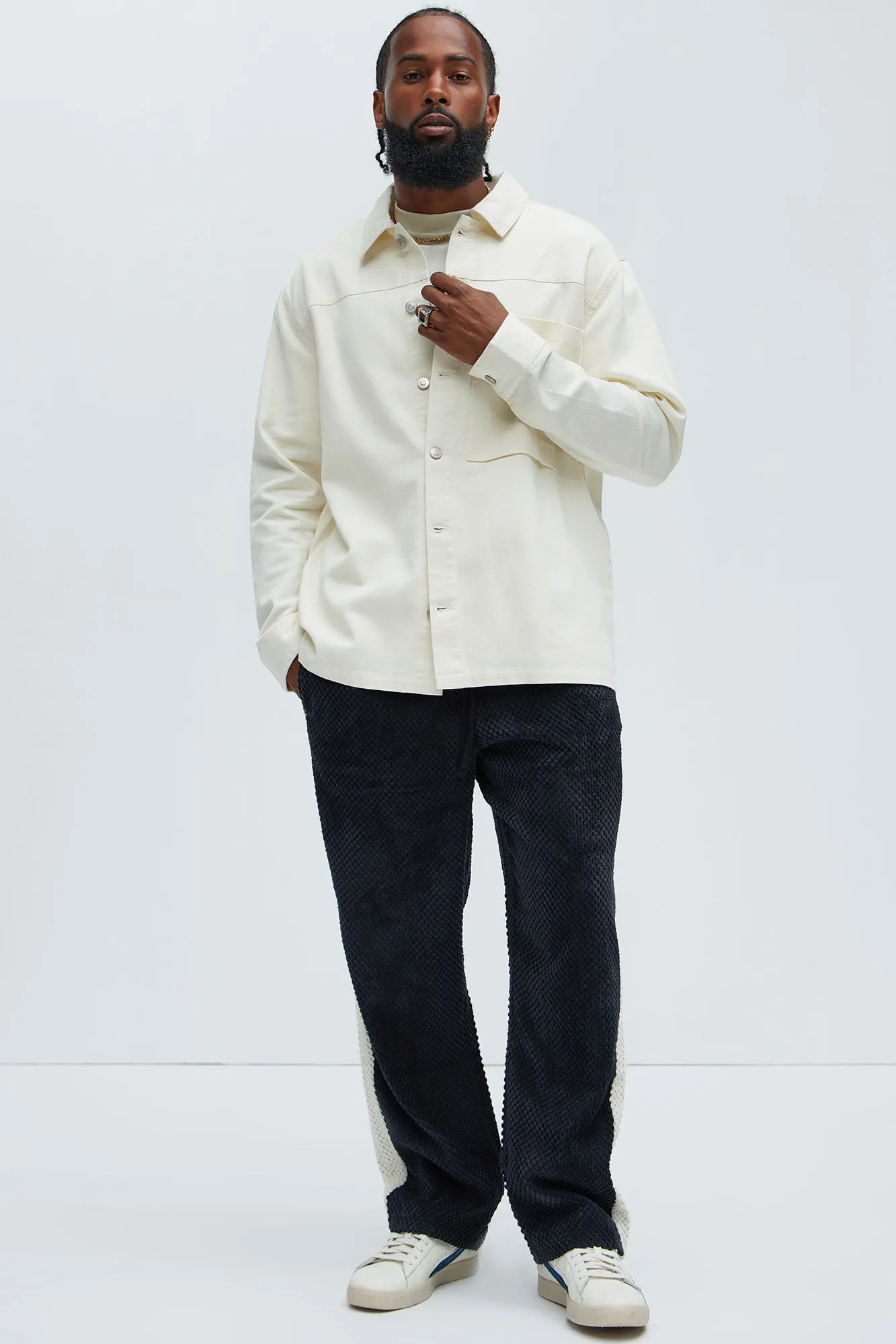Yorktown Twill Overshirt - Cream sold by Fashion Nova product image thumbnail 2