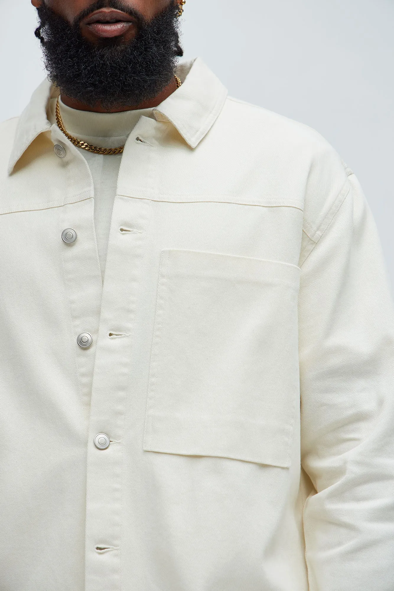 Yorktown Twill Overshirt - Cream sold by Fashion Nova product image thumbnail 3