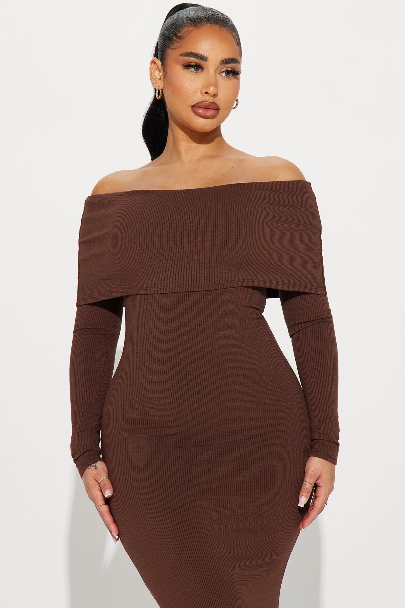 Nayeli Snatched Maxi Dress - Chocolate sold by Fashion Nova product image thumbnail 3