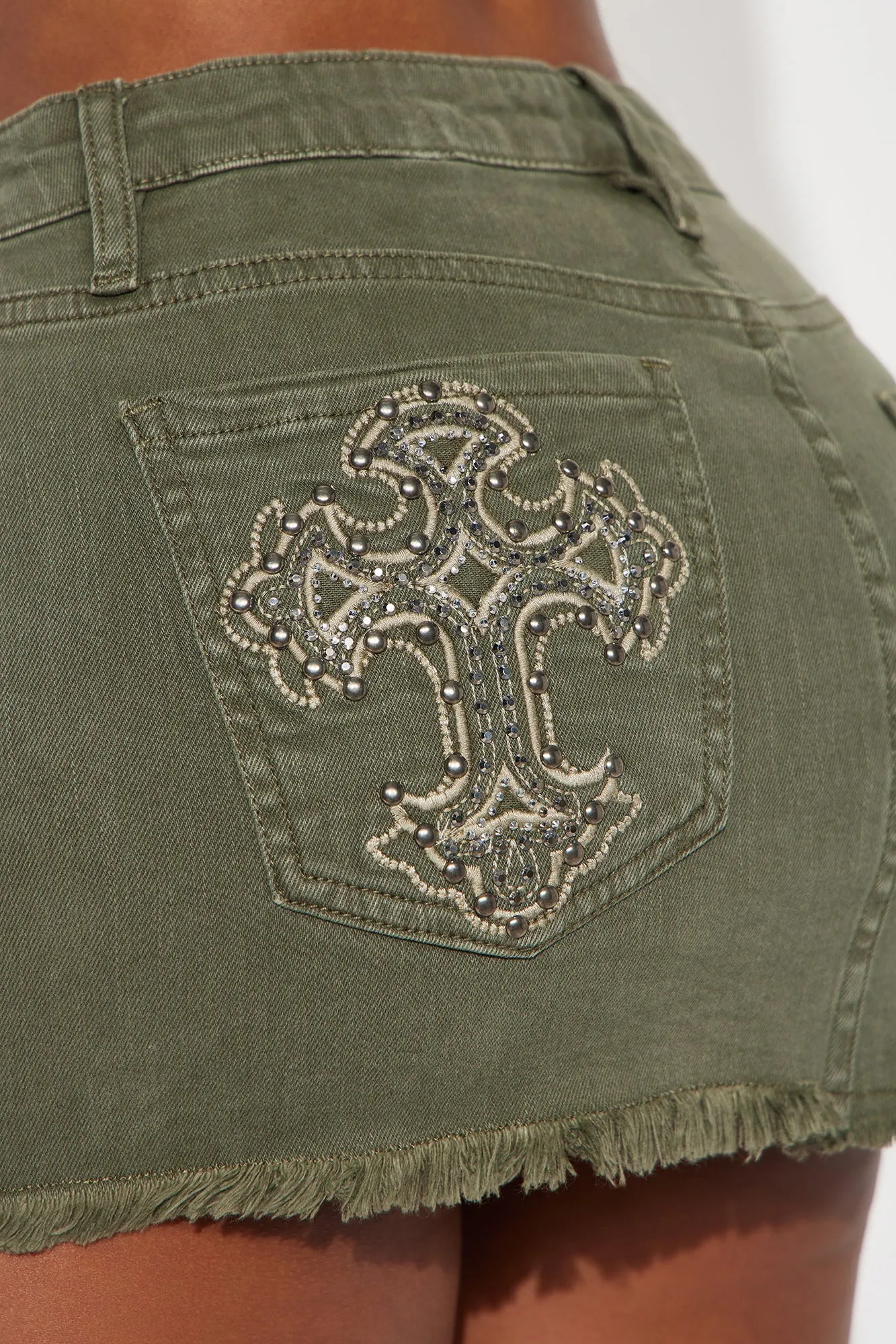 Don't Cross Me Micro Mini Skirt - Olive sold by Fashion Nova product image thumbnail 2