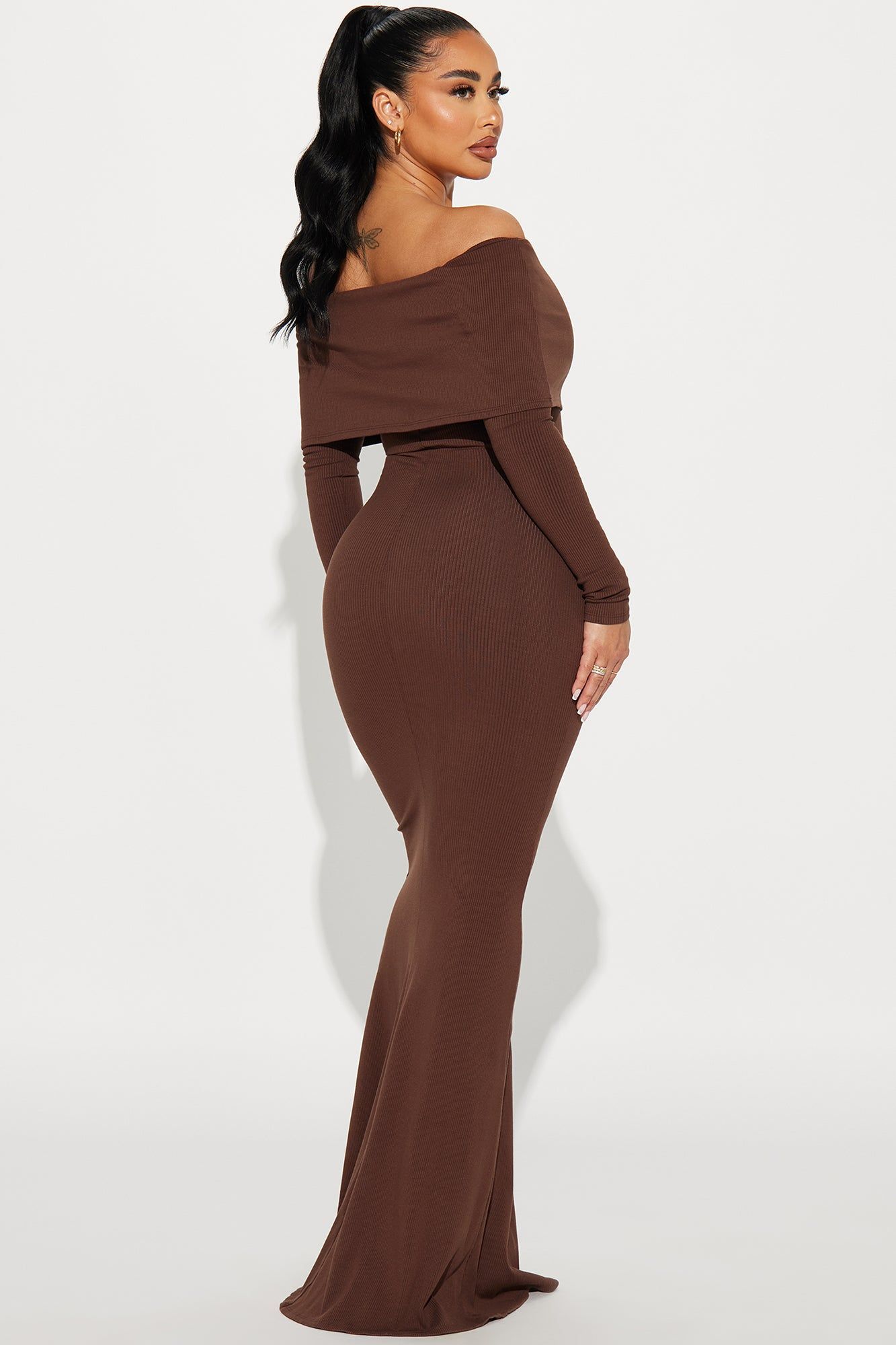 Nayeli Snatched Maxi Dress - Chocolate sold by Fashion Nova