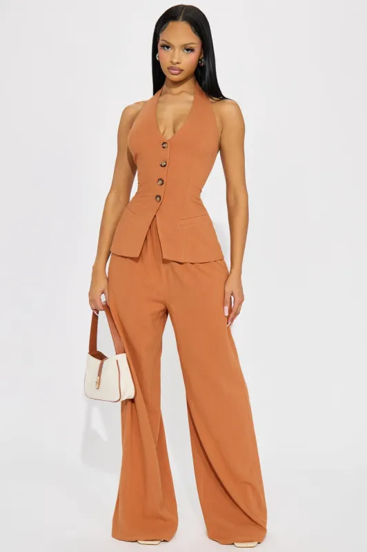 Cece Linen Pant Set - Rust made by Fashion Nova