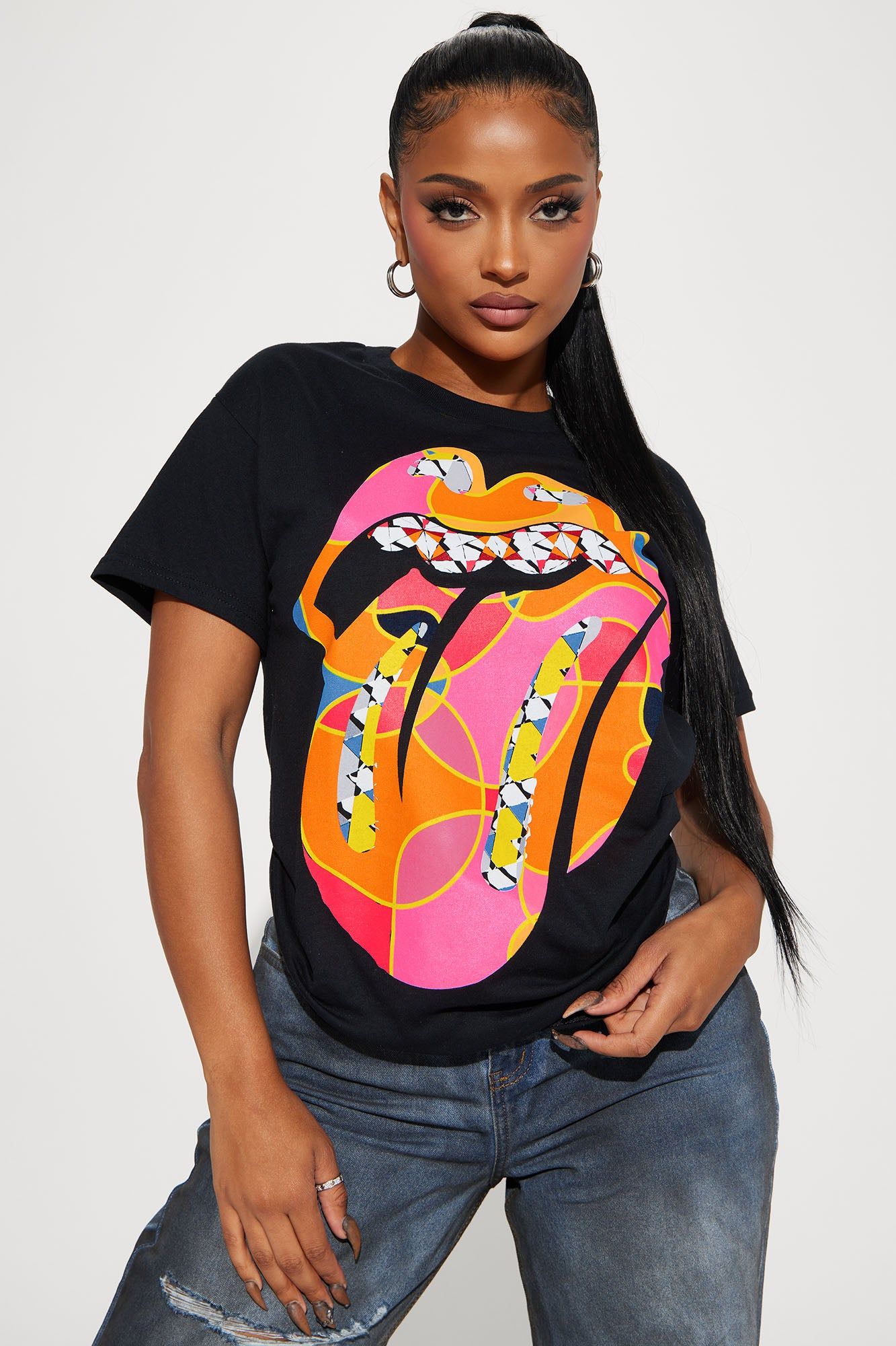 Paint It Black Rolling Stones Tshirt - Black sold by Fashion Nova