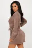 Working Hard Suede Mini Dress - Taupe sold by Fashion Nova