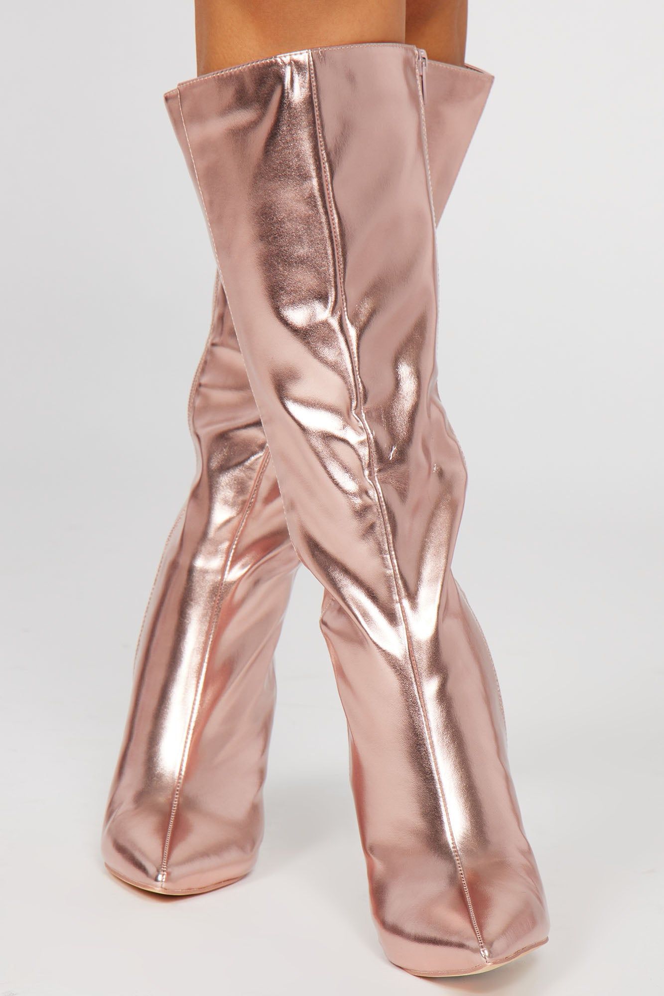 Step Your Game Up Knee High Heeled Boots - Pink sold by Fashion Nova