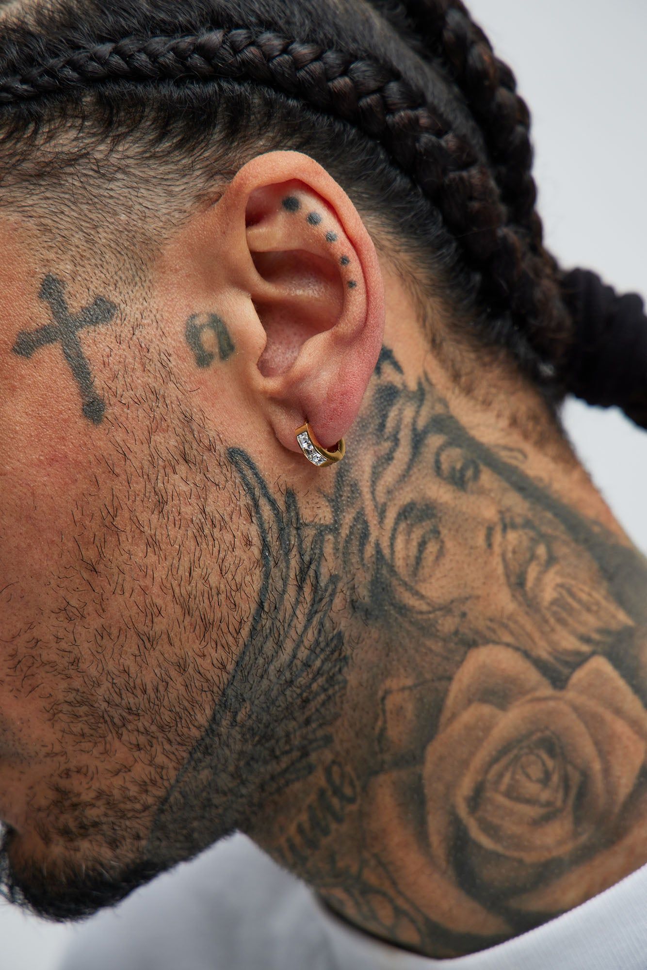 Baguette Hoop Stainless Steel Earring Set - Gold sold by Fashion Nova