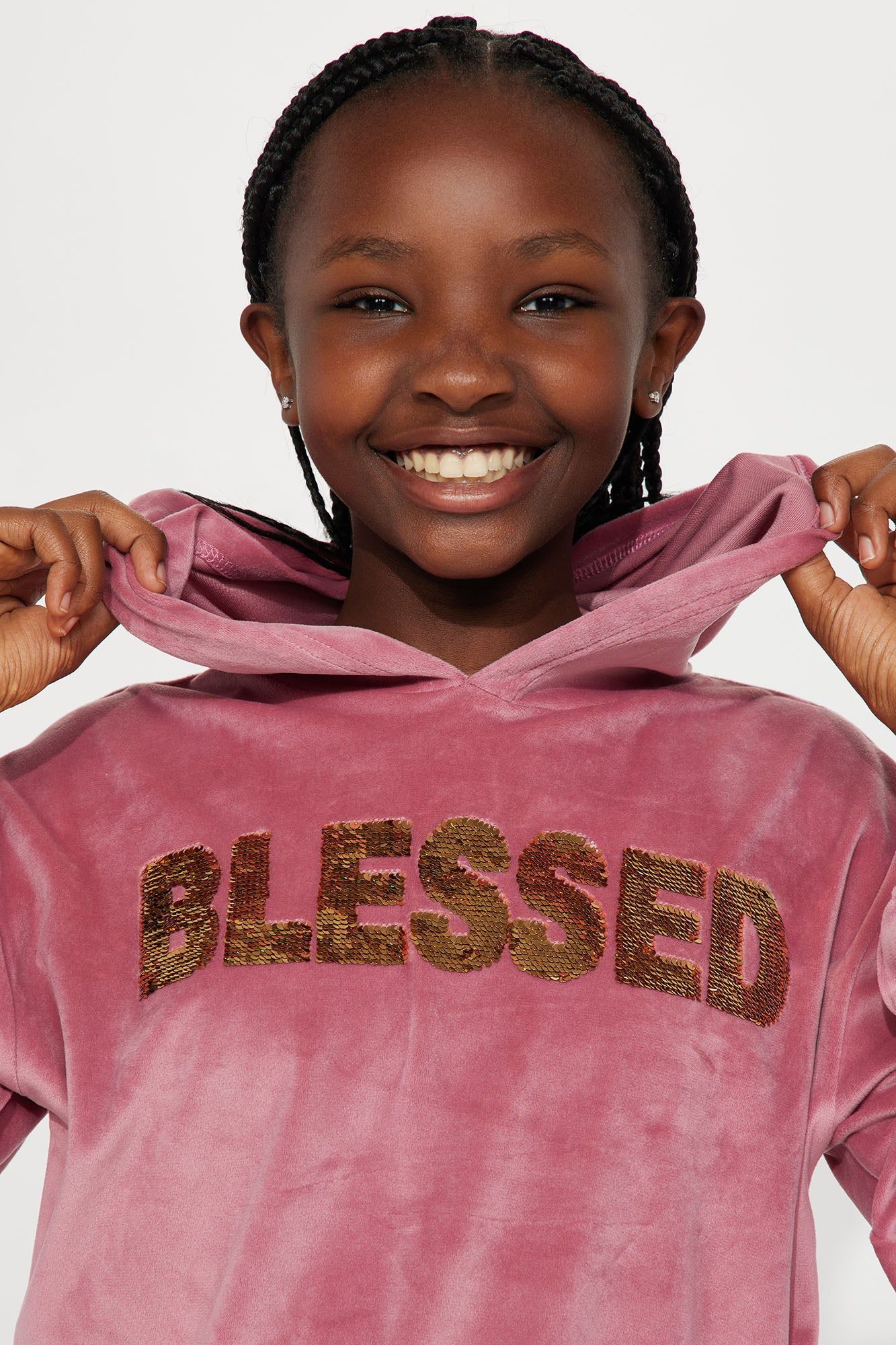 Mini Blessed Angel Velour Jogger Set - Mauve sold by Fashion Nova product image thumbnail 3