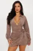 Working Hard Suede Mini Dress - Taupe sold by Fashion Nova