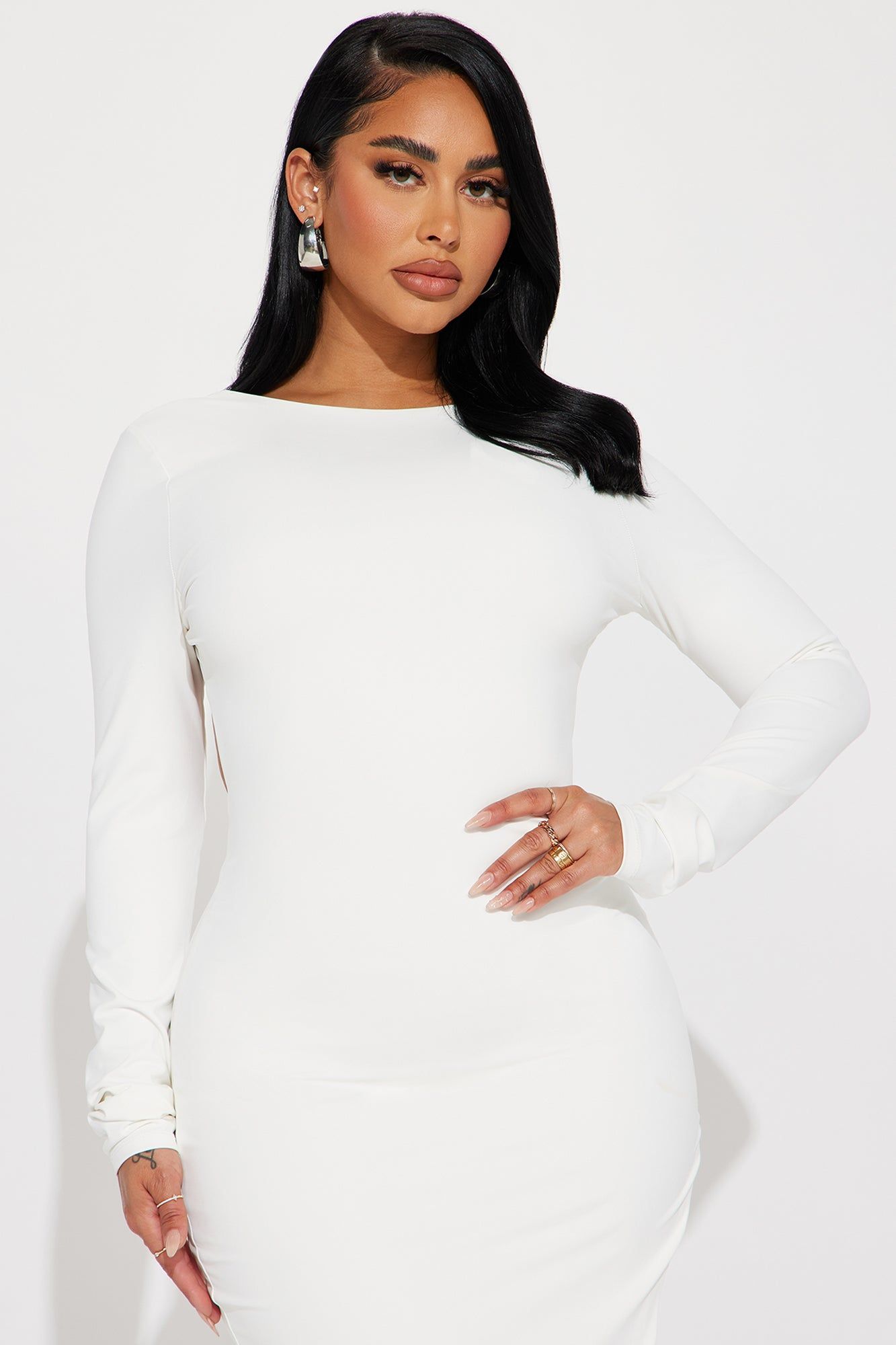 Becky Backless Midi Dress - White sold by Fashion Nova product image thumbnail 2
