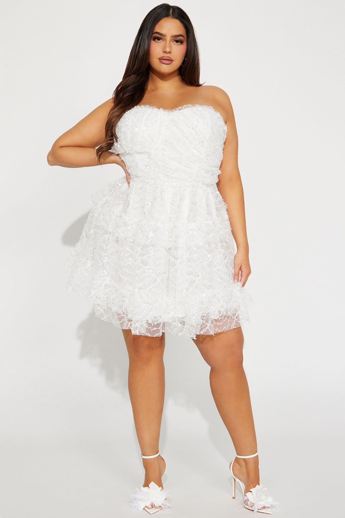 Maya Mesh Embroidery Mini Dress - White sold by Fashion Nova product image thumbnail 5