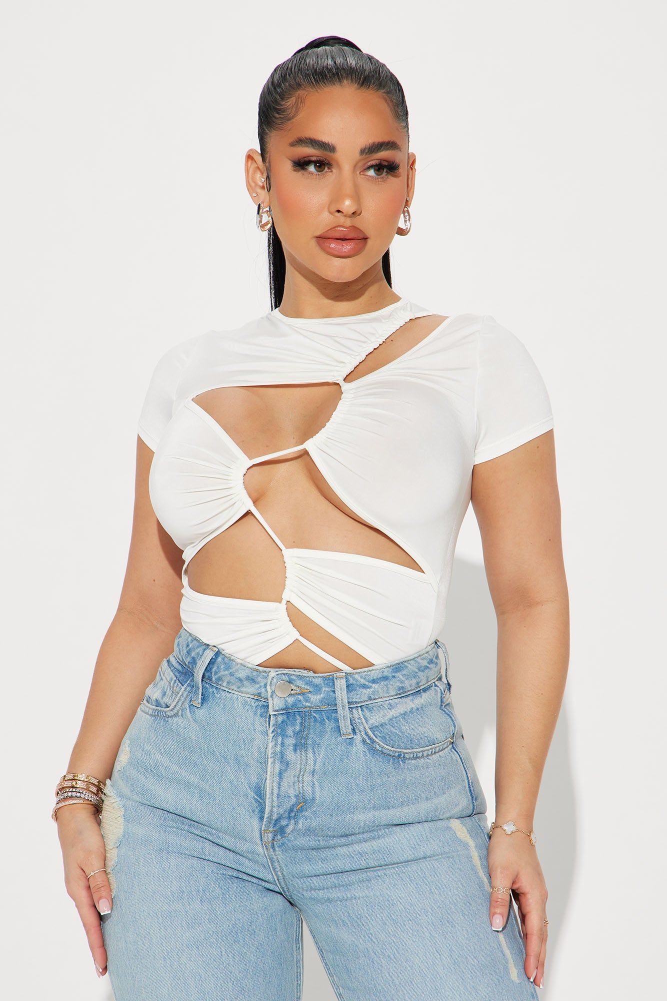 All Caught Up Bodysuit - Ivory sold by Fashion Nova product image thumbnail 3