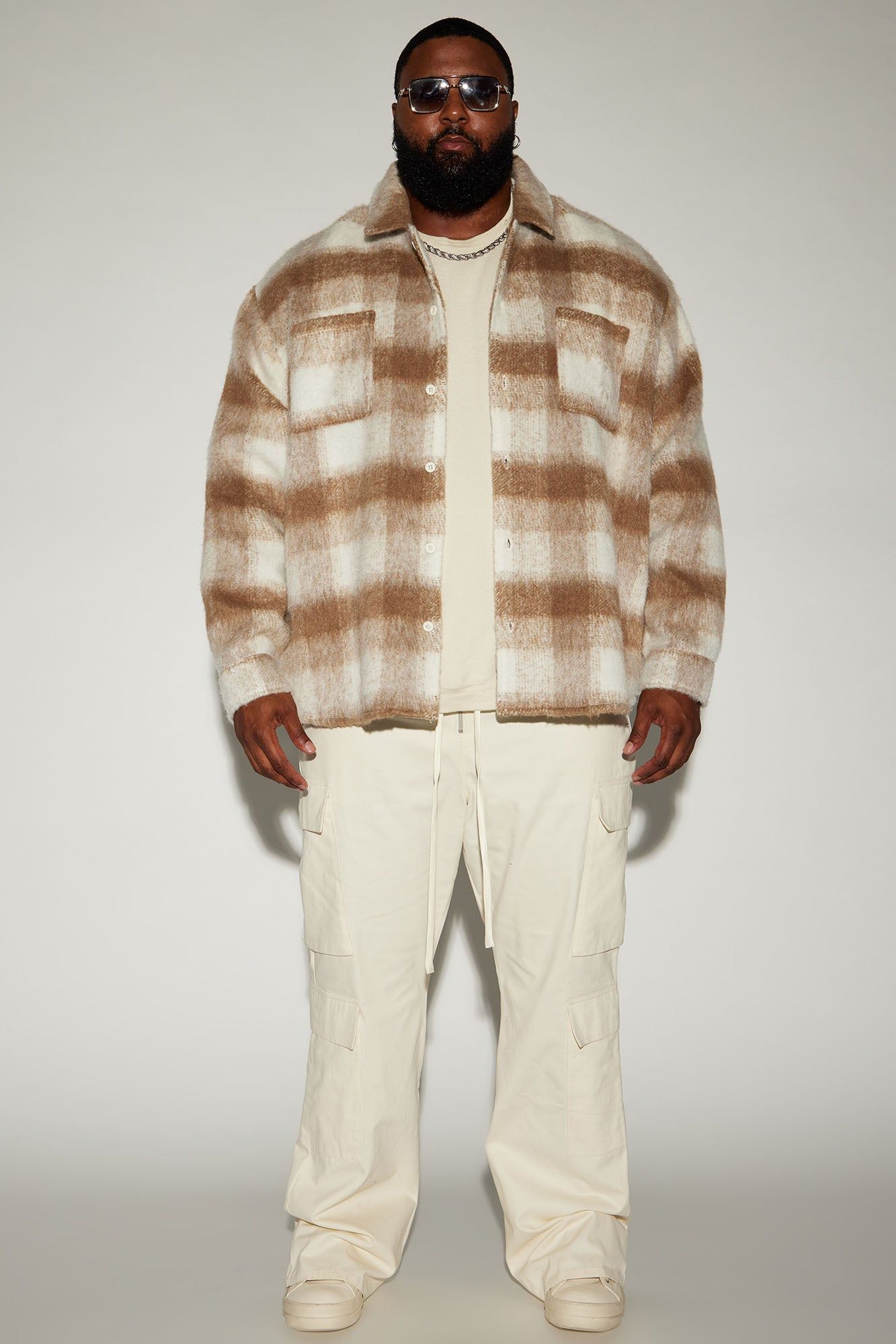 Move Up Plaid Shacket - Tan sold by Fashion Nova product image thumbnail 5