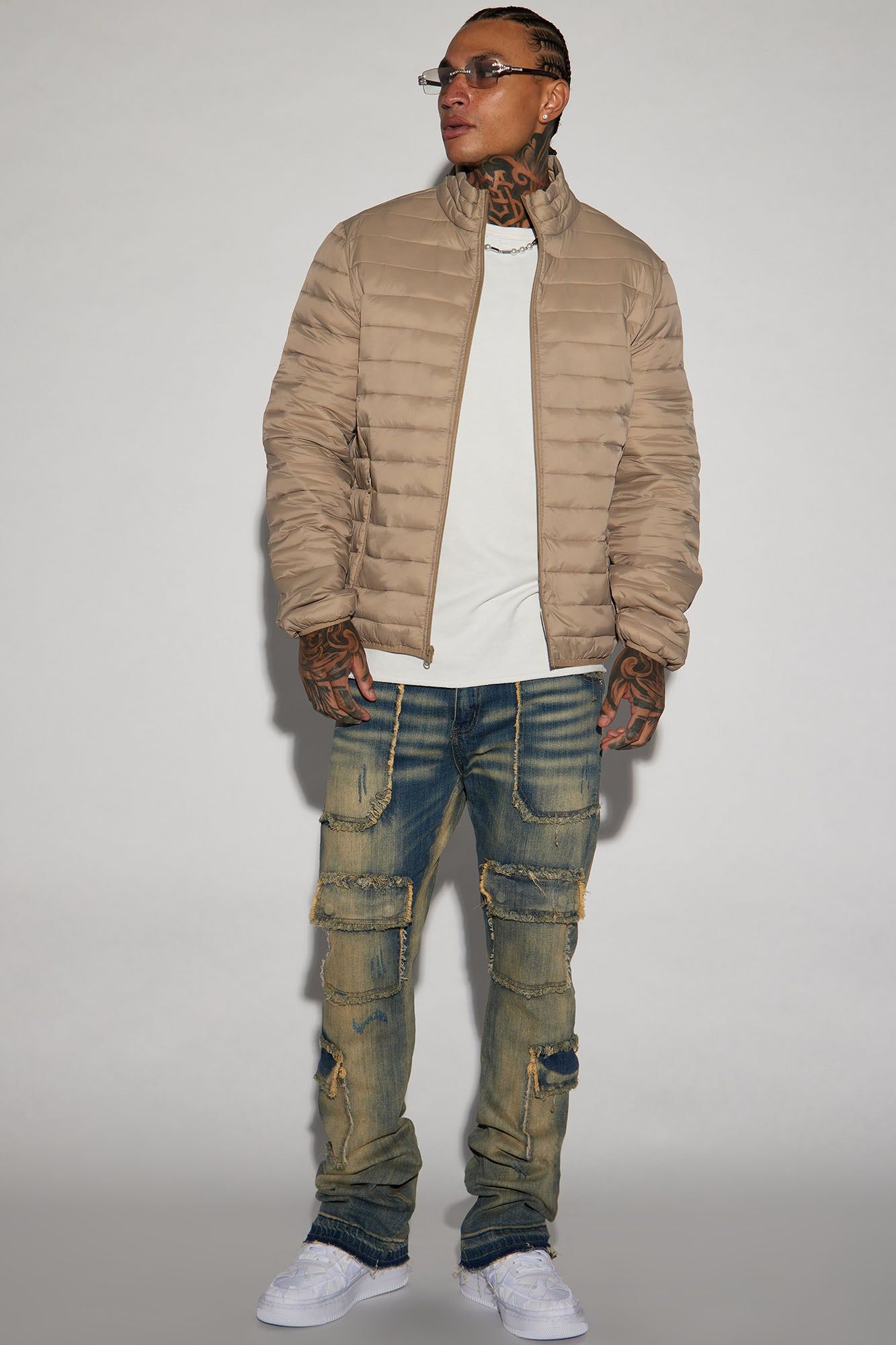 We In This Chained Stacked Skinny Flare Jeans - Medium Wash sold by Fashion Nova product image thumbnail 2