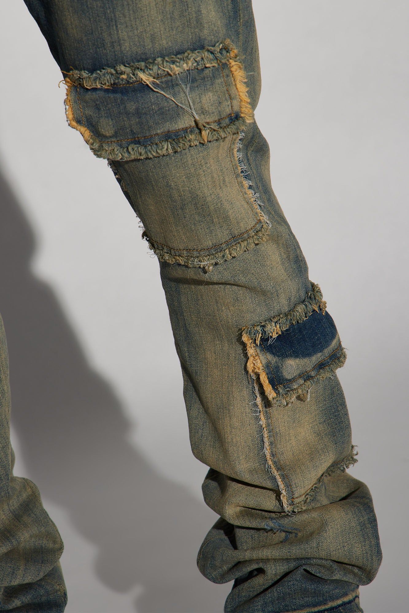 We In This Chained Stacked Skinny Flare Jeans - Medium Wash sold by Fashion Nova product image thumbnail 4