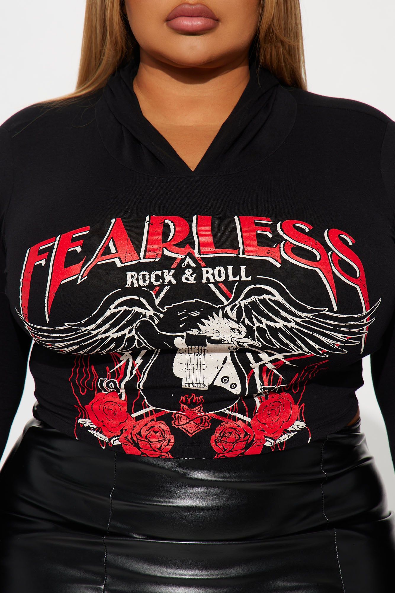 Fearless Hooded Graphic Tee - Black sold by Fashion Nova product image thumbnail 7