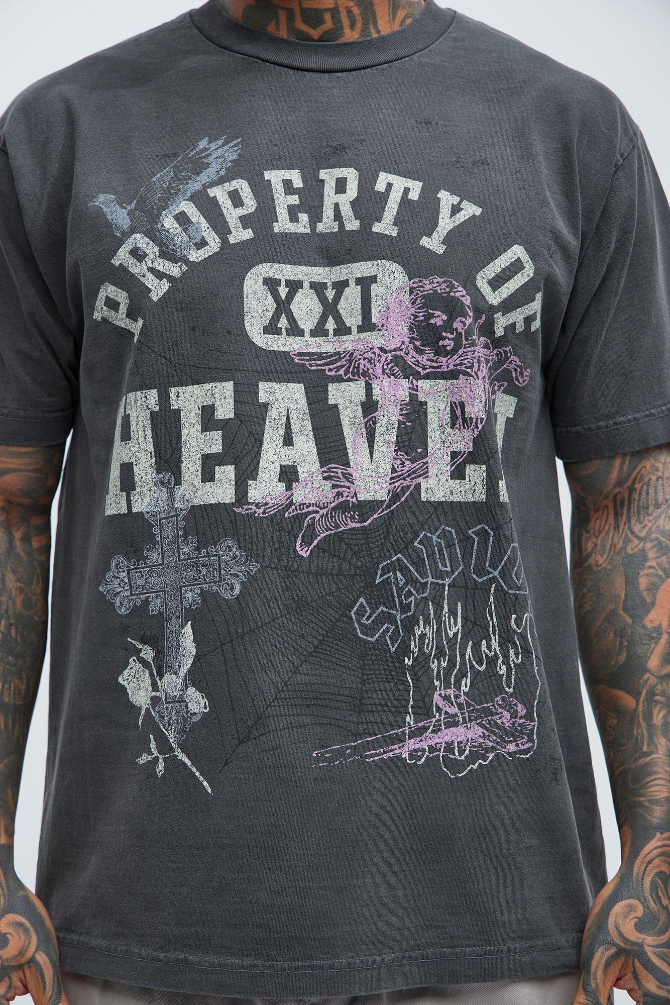 Property Of Heaven Short Sleeve Tee - Black sold by Fashion Nova product image thumbnail 3