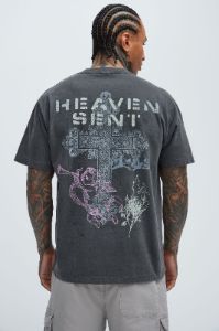 Property Of Heaven Short Sleeve Tee - Black sold by Fashion Nova