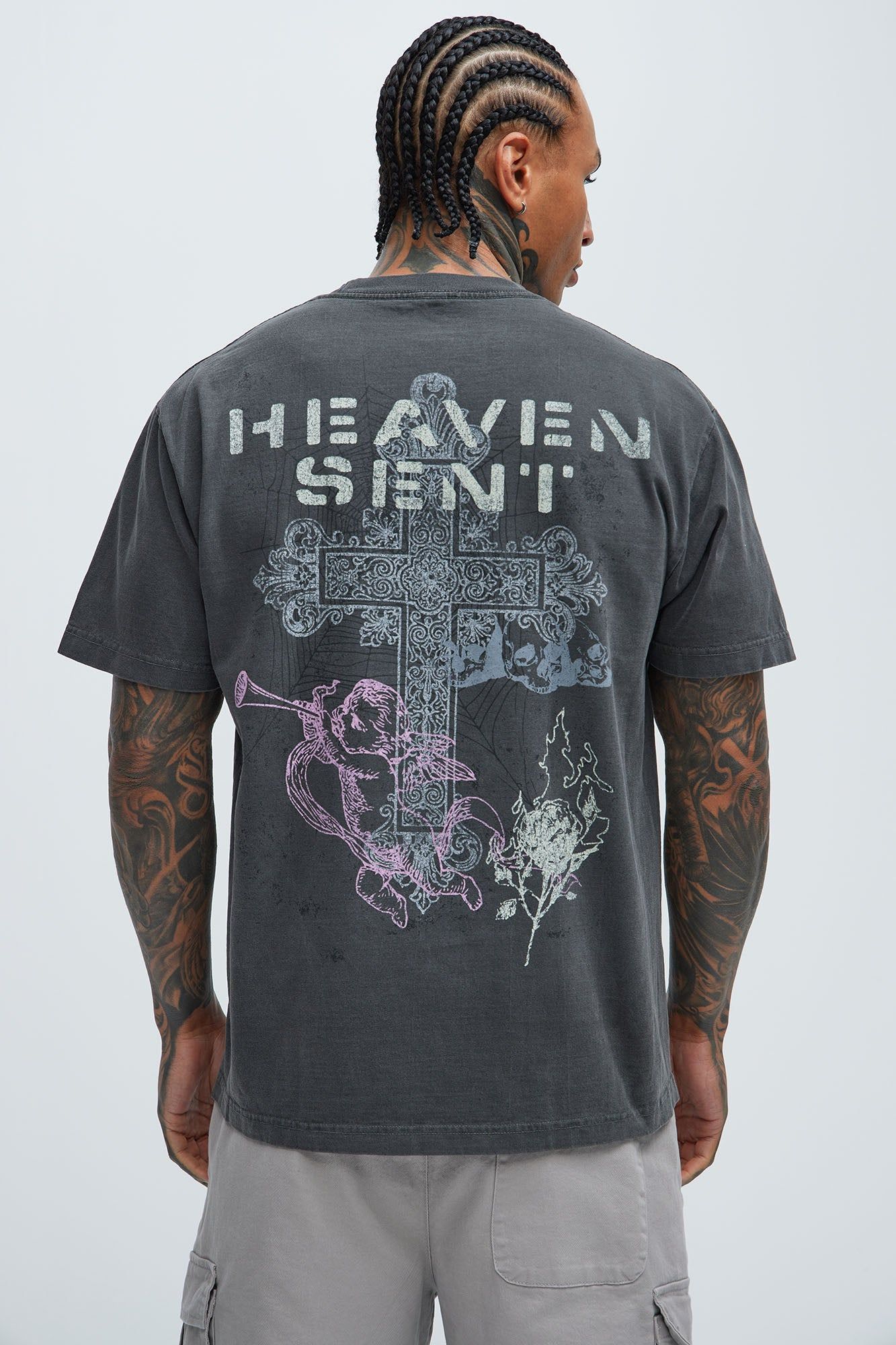 Property Of Heaven Short Sleeve Tee - Black sold by Fashion Nova product image thumbnail 4