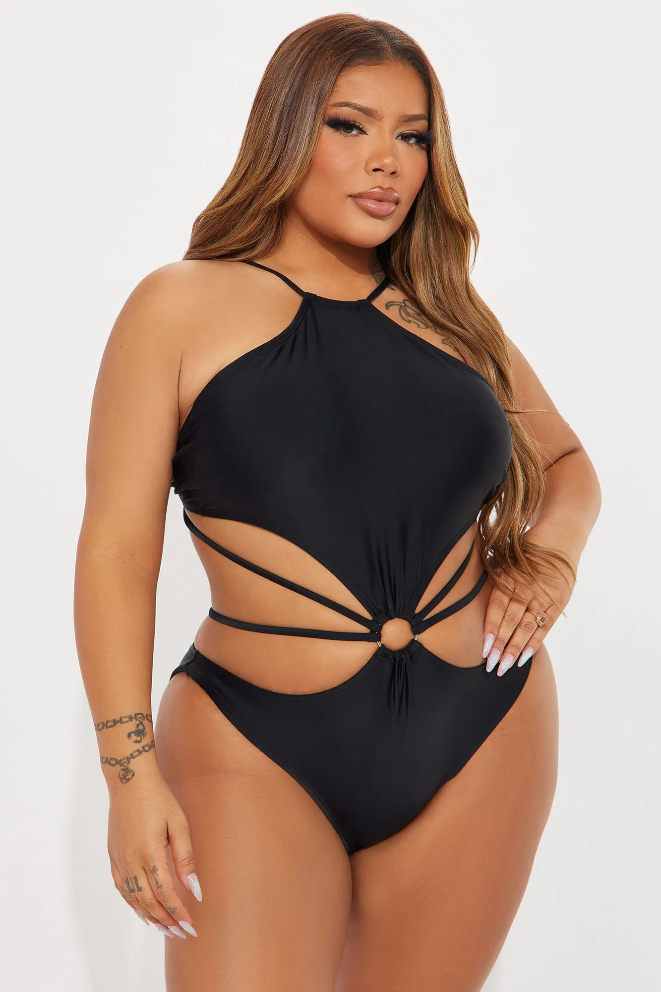 Nellie Strappy Cutout 1 Piece Swimsuit - Black sold by Fashion Nova product image thumbnail 4
