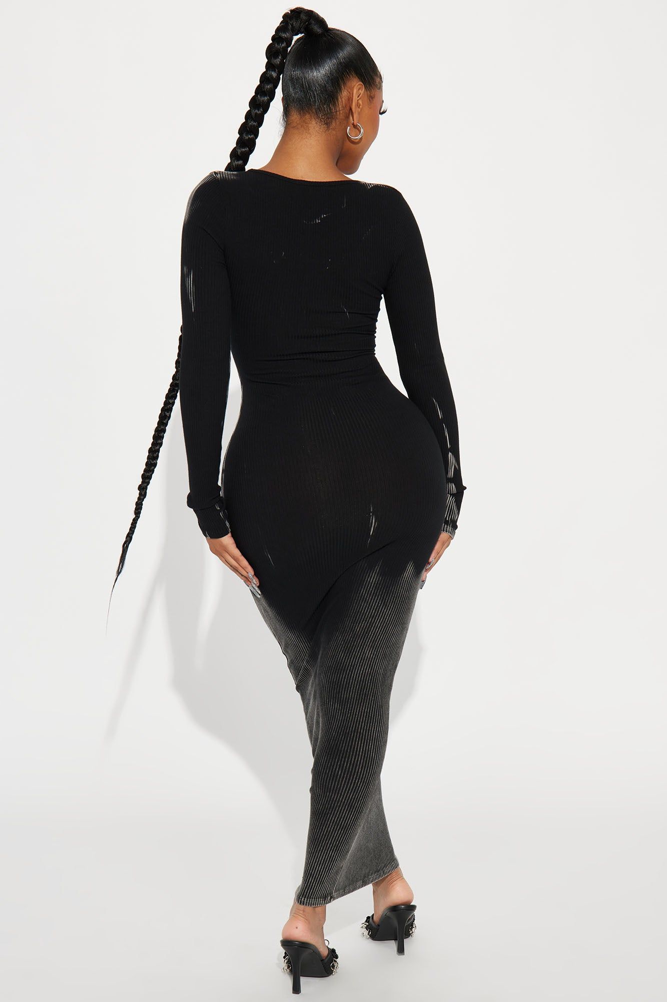 Rough Riding Ribbed Maxi Dress - Black/combo sold by Fashion Nova product image thumbnail 3