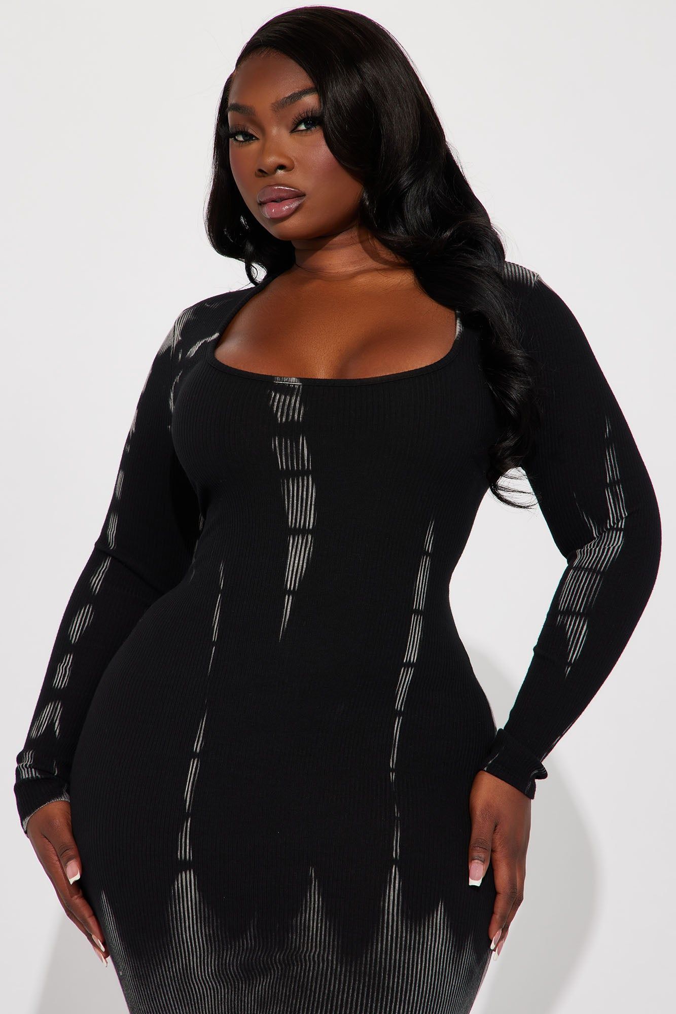 Rough Riding Ribbed Maxi Dress - Black/combo sold by Fashion Nova product image thumbnail 5