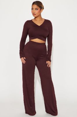 Simple Rules Pant Set - Brown sold by Fashion Nova