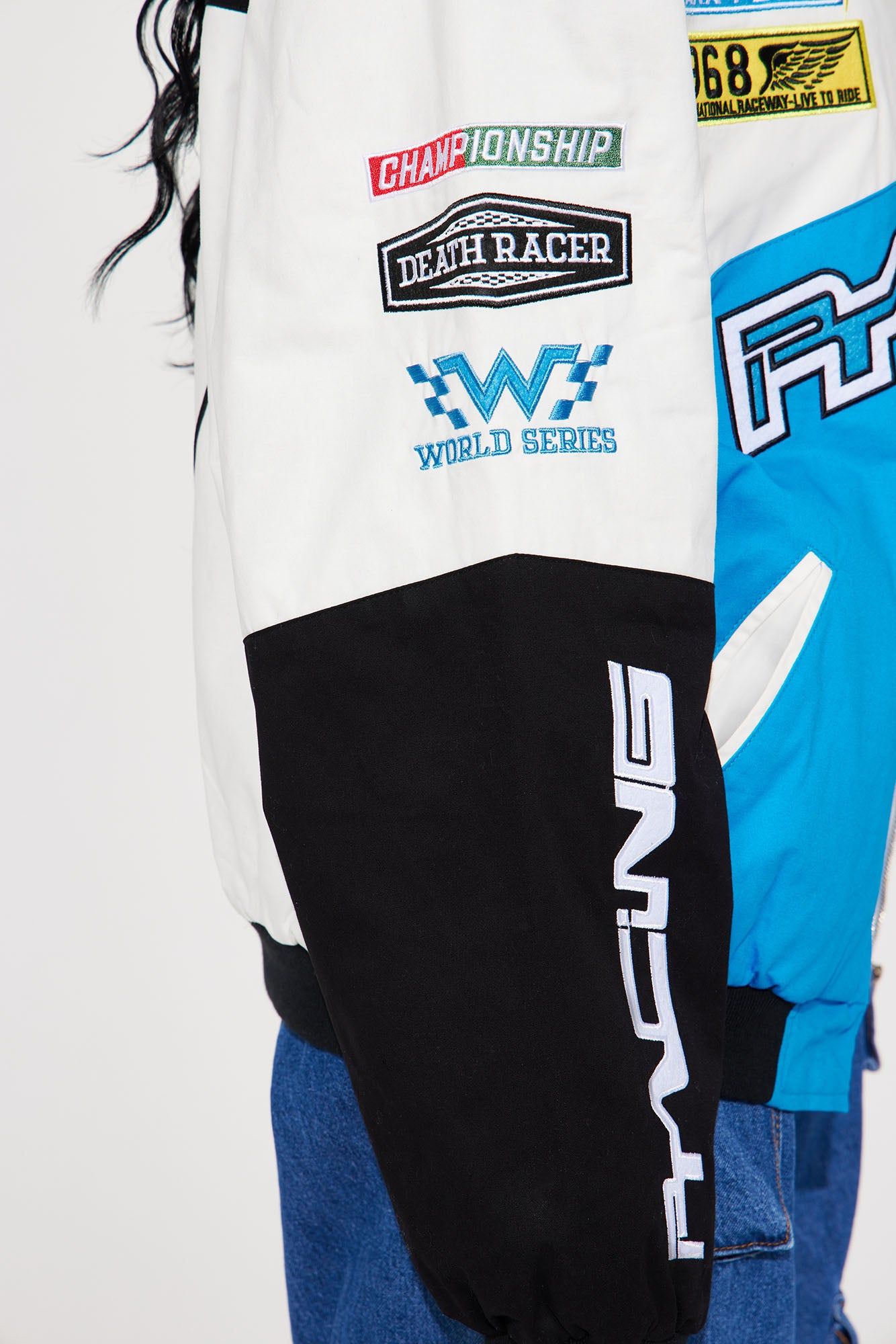 Fast Racer Bomber Jacket - Blue/combo sold by Fashion Nova product image thumbnail 5