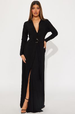Amelia Belted Maxi Dress - Black sold by Fashion Nova