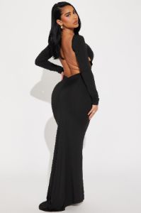 Full Glam Backless Maxi Dress - Black sold by Fashion Nova