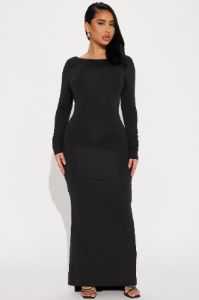 Full Glam Backless Maxi Dress - Black sold by Fashion Nova