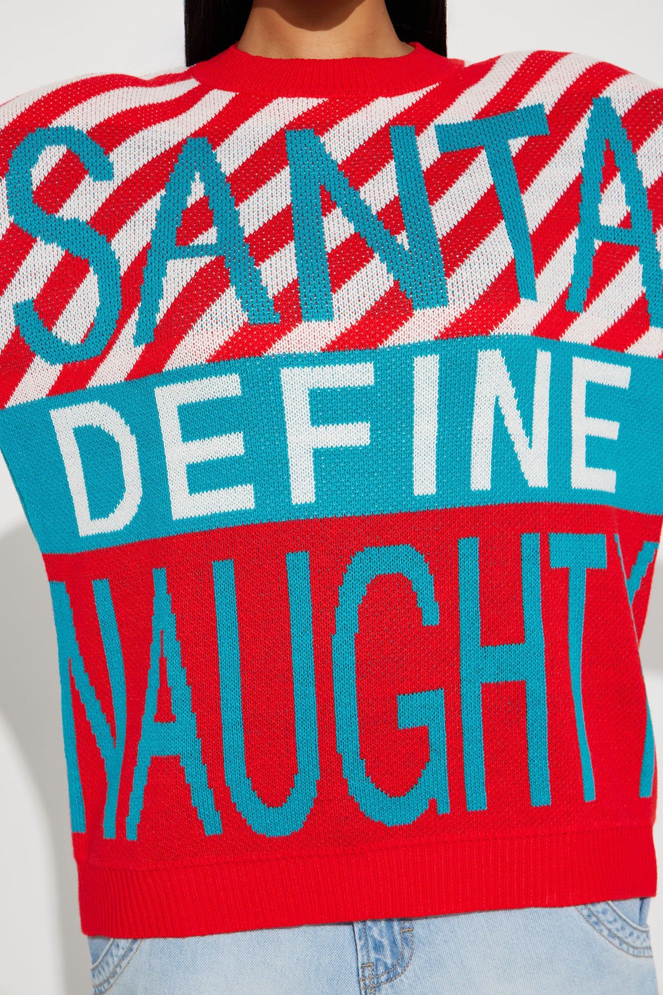 Define Naughty Sweater - Red/combo sold by Fashion Nova product image thumbnail 3