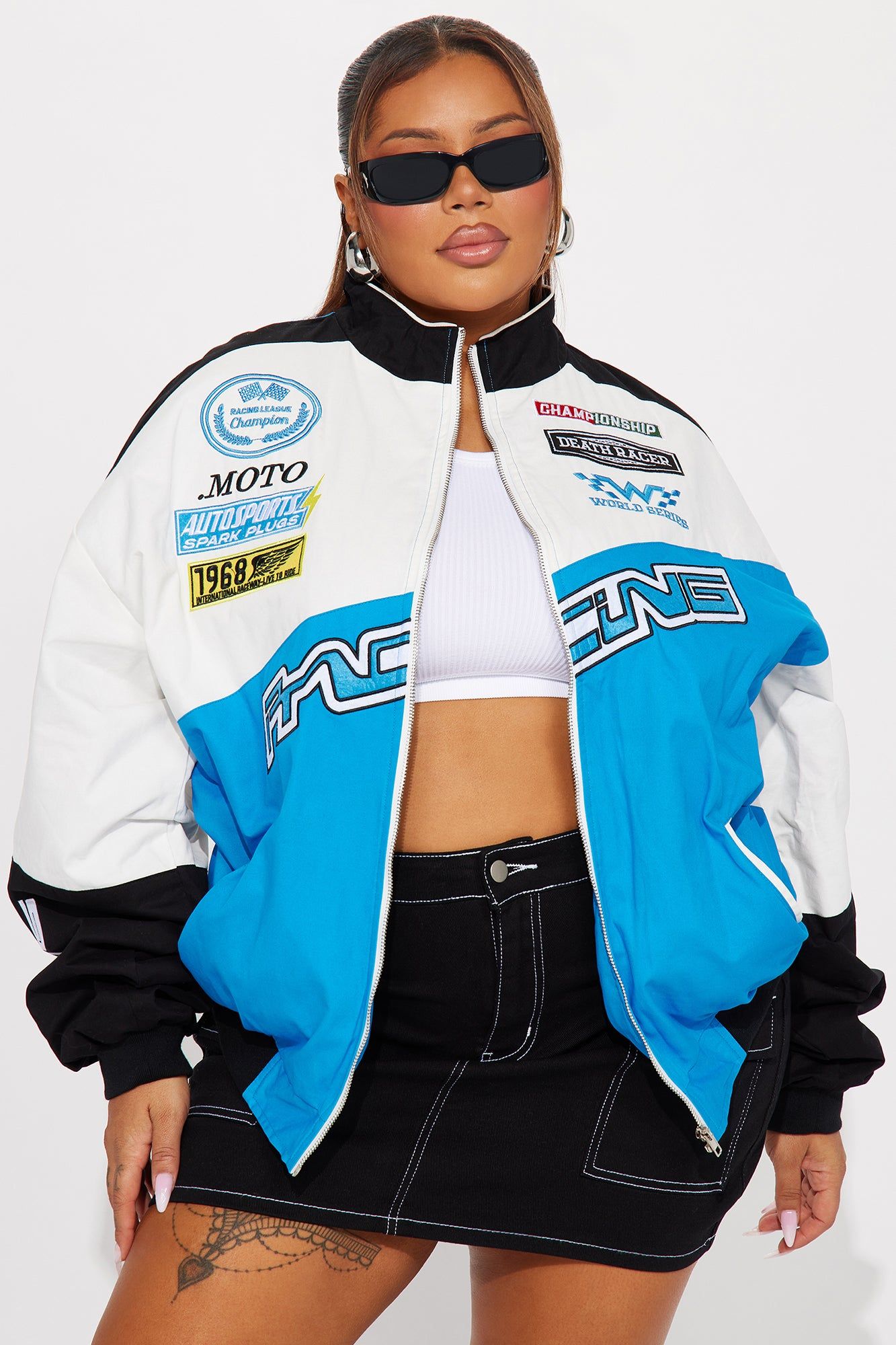 Fast Racer Bomber Jacket - Blue/combo sold by Fashion Nova product image thumbnail 7
