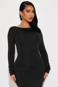 Full Glam Backless Maxi Dress - Black sold by Fashion Nova