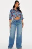 Twist And Turn Satin Shirt - Blue/combo sold by Fashion Nova