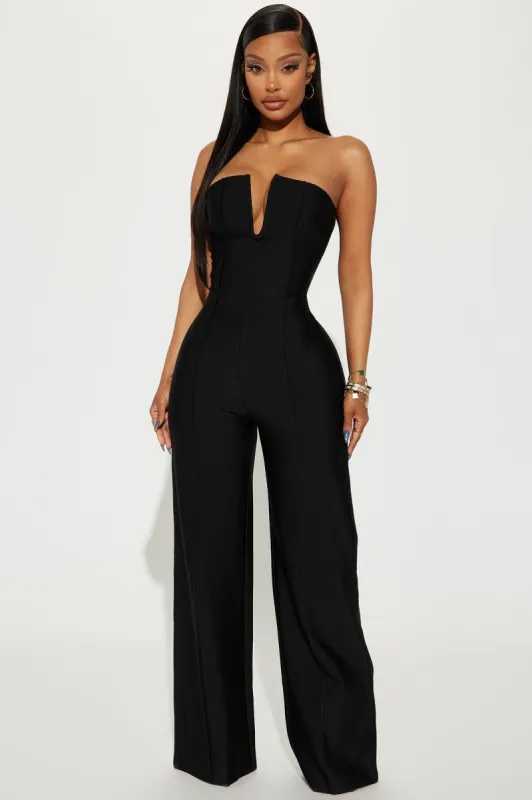 Someone To You Bandage Jumpsuit  - Black sold by Fashion Nova