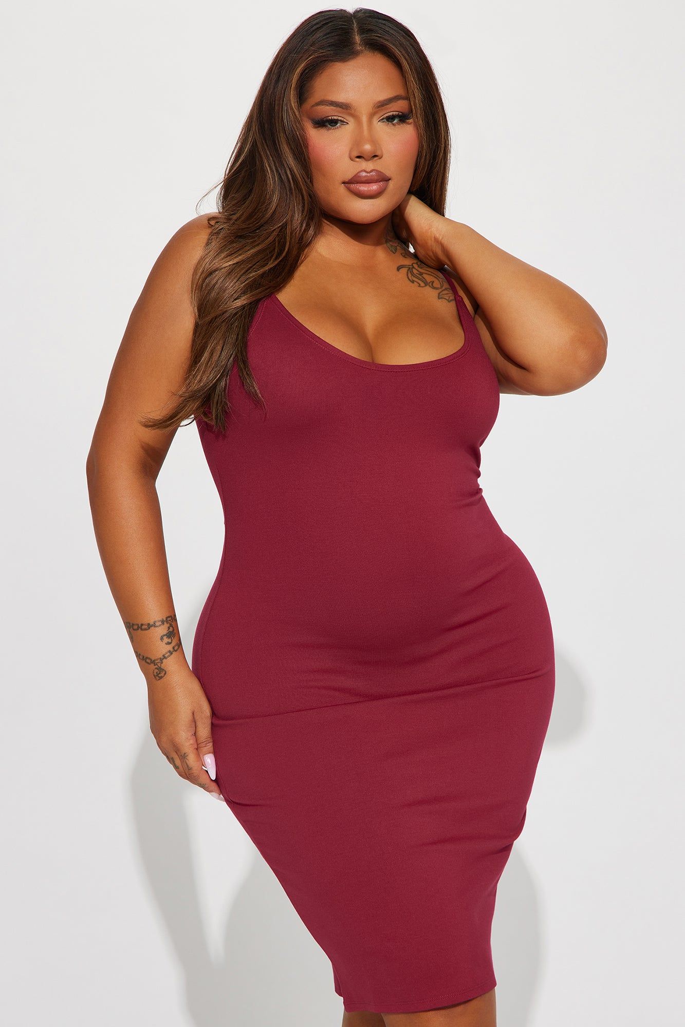 My Main Chic Midi Dress - Burgundy sold by Fashion Nova product image thumbnail 5