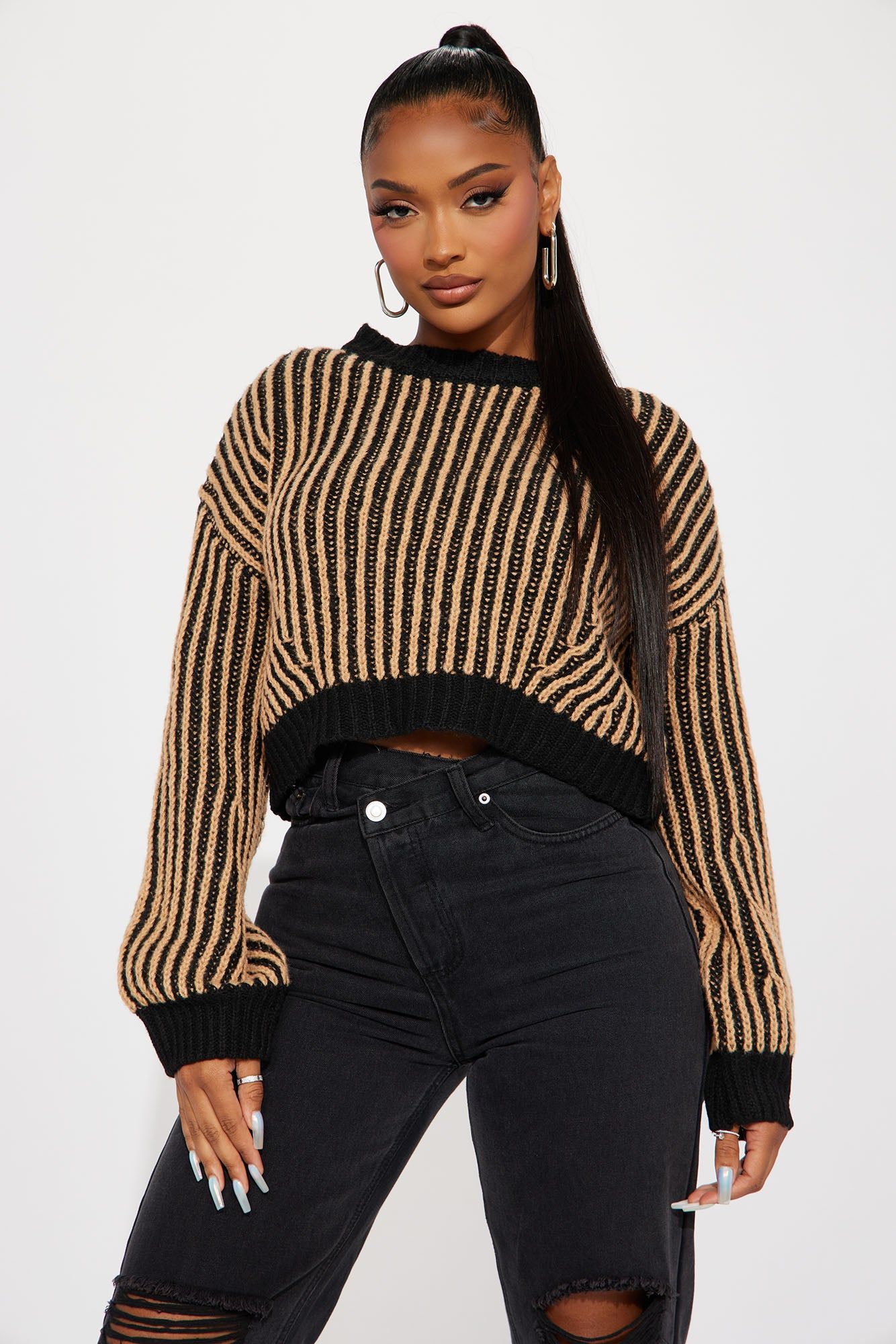 Motivated Mood Sweater - Black/combo sold by Fashion Nova