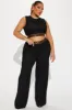 Her World Textured Pant Set - Black sold by Fashion Nova