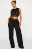 Her World Textured Pant Set - Black sold by Fashion Nova