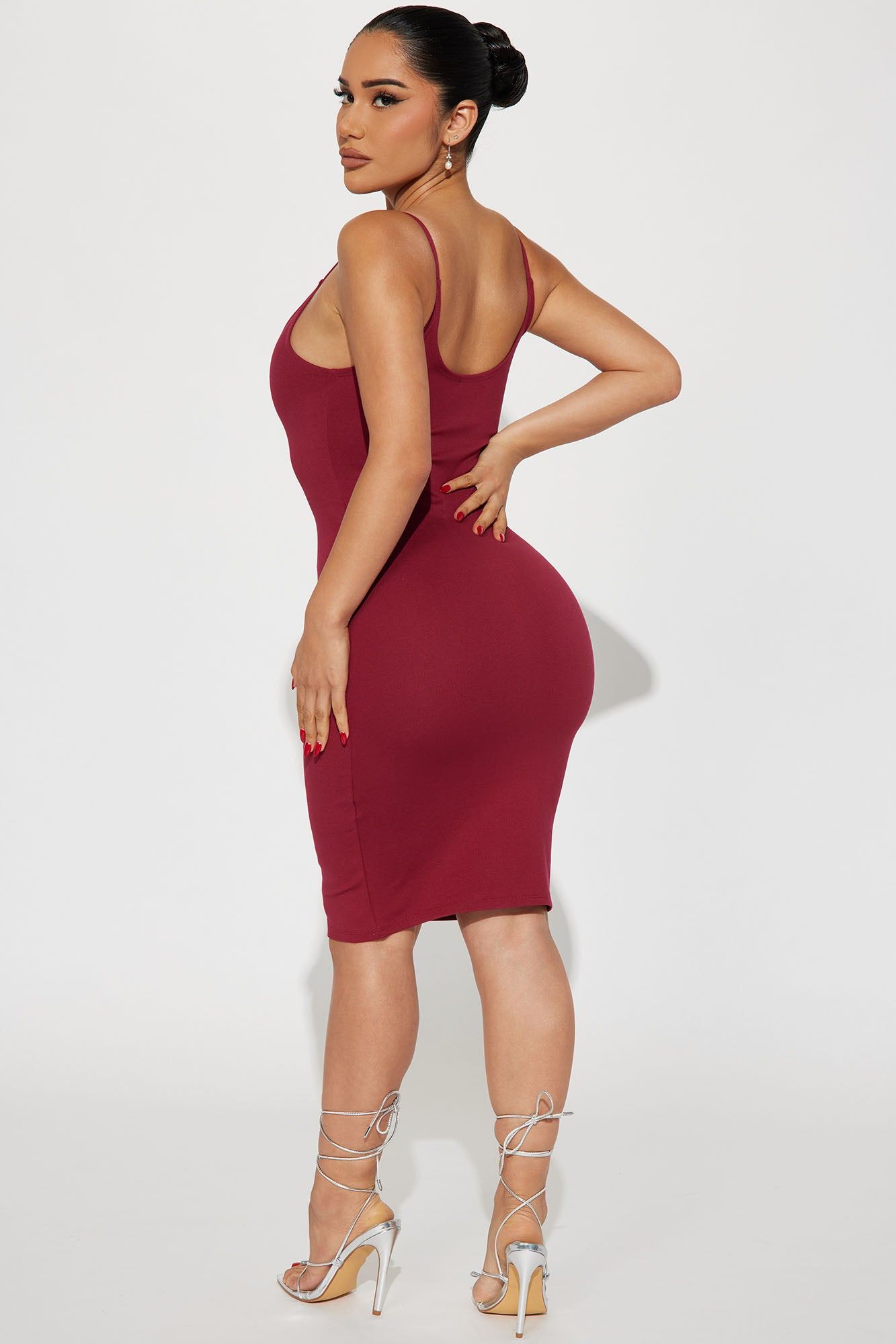 My Main Chic Midi Dress - Burgundy sold by Fashion Nova product image thumbnail 3