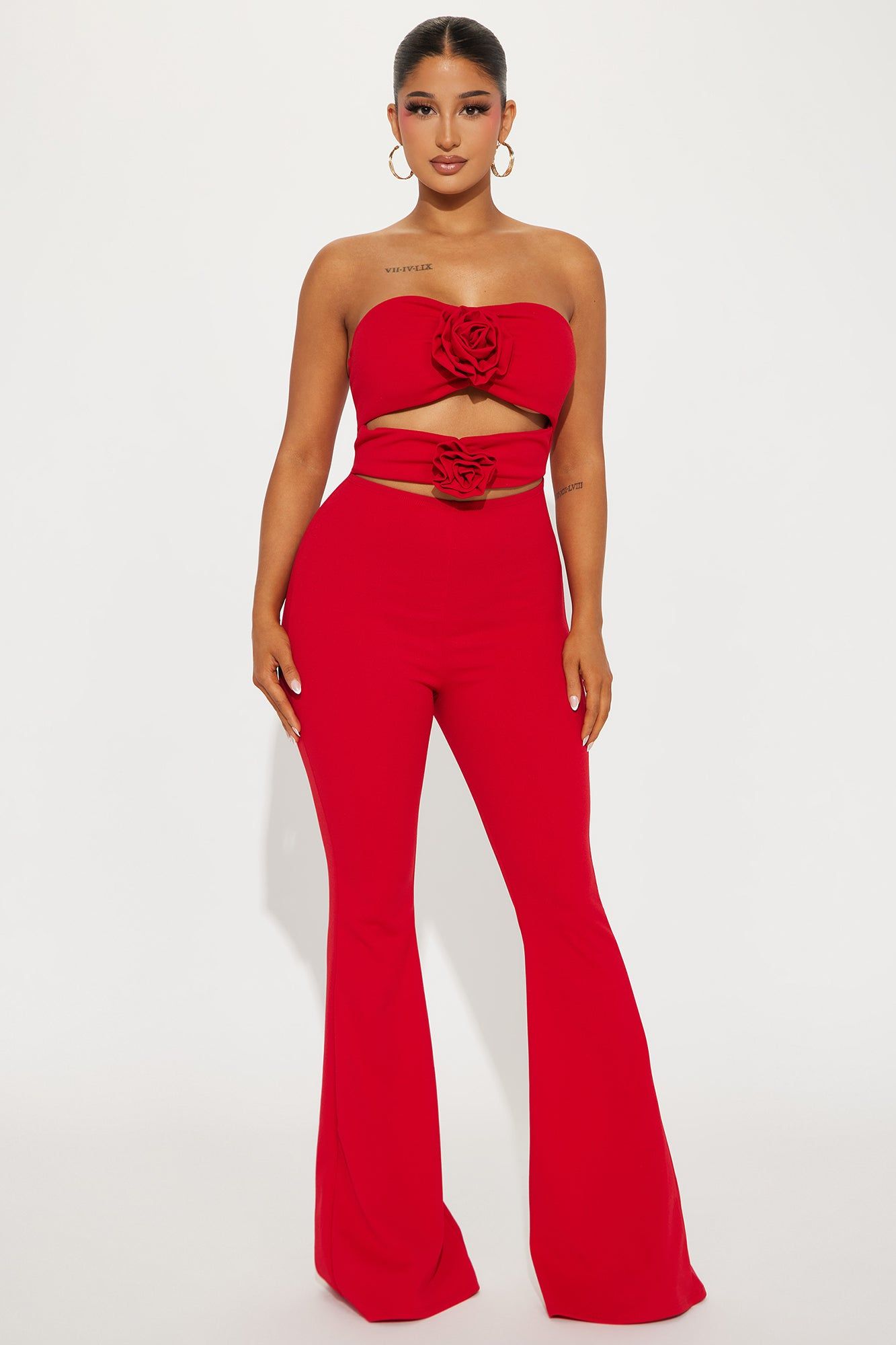 Bleeding Love Jumpsuit - Red sold by Fashion Nova