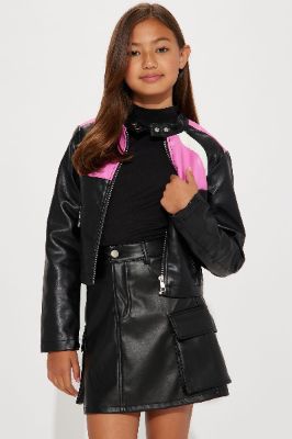 Mini PU Colorblock Jacket - Multi Color sold by Fashion Nova