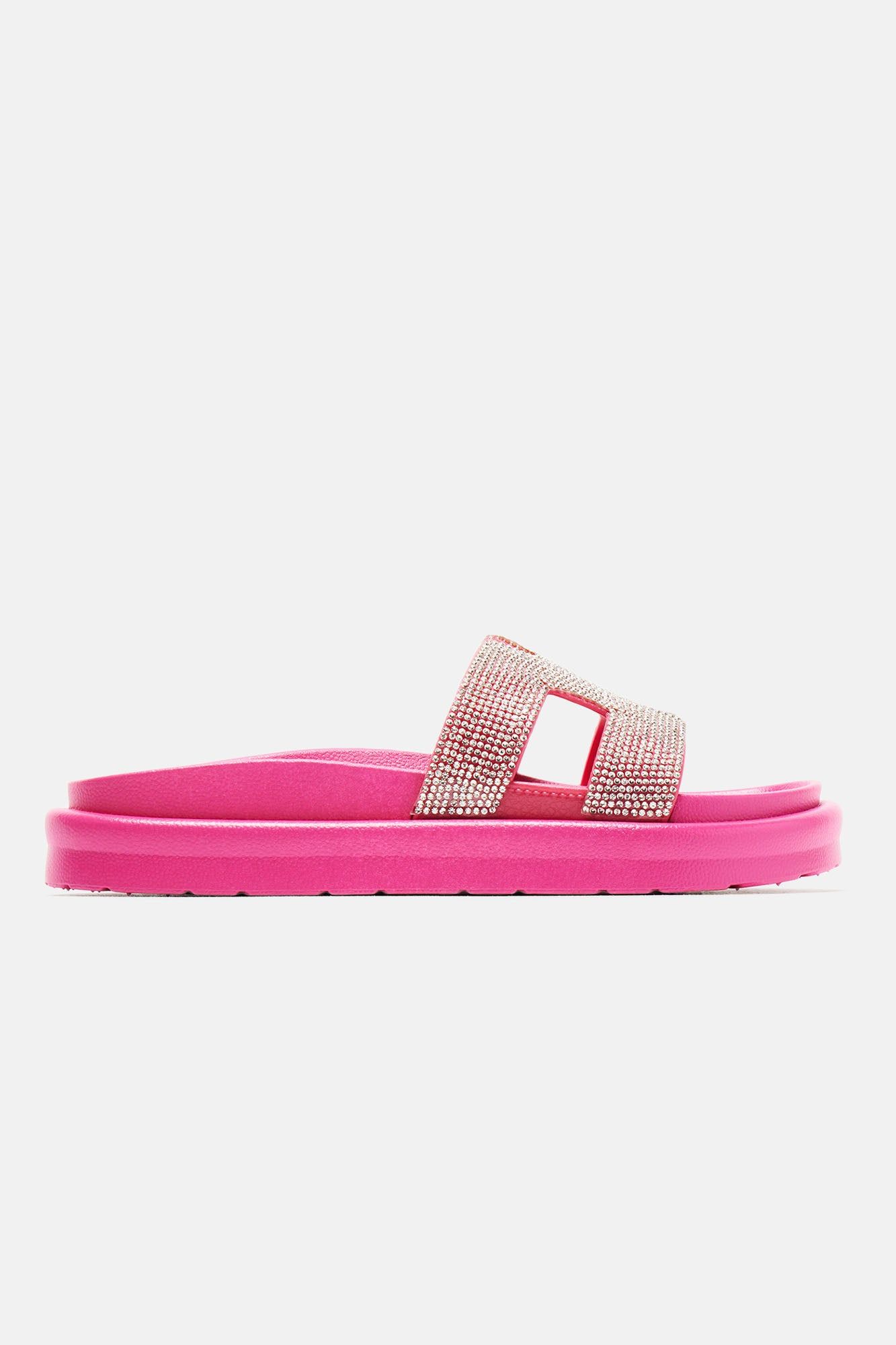 No Lies Embellished Casual Slides - Fuchsia sold by Fashion Nova product image thumbnail 5