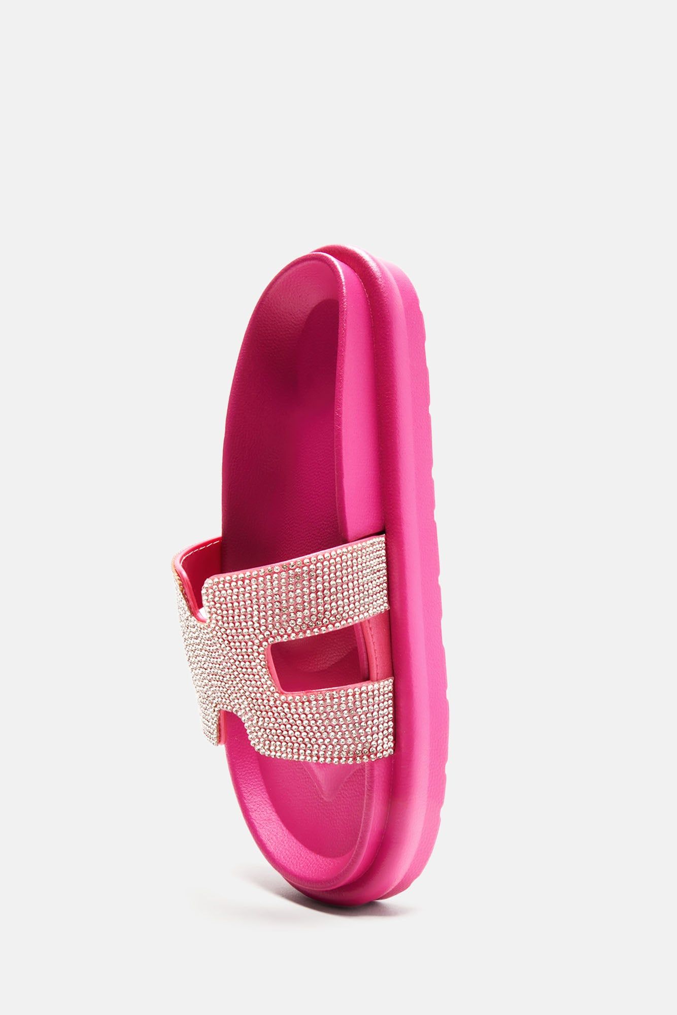 No Lies Embellished Casual Slides - Fuchsia sold by Fashion Nova product image thumbnail 3
