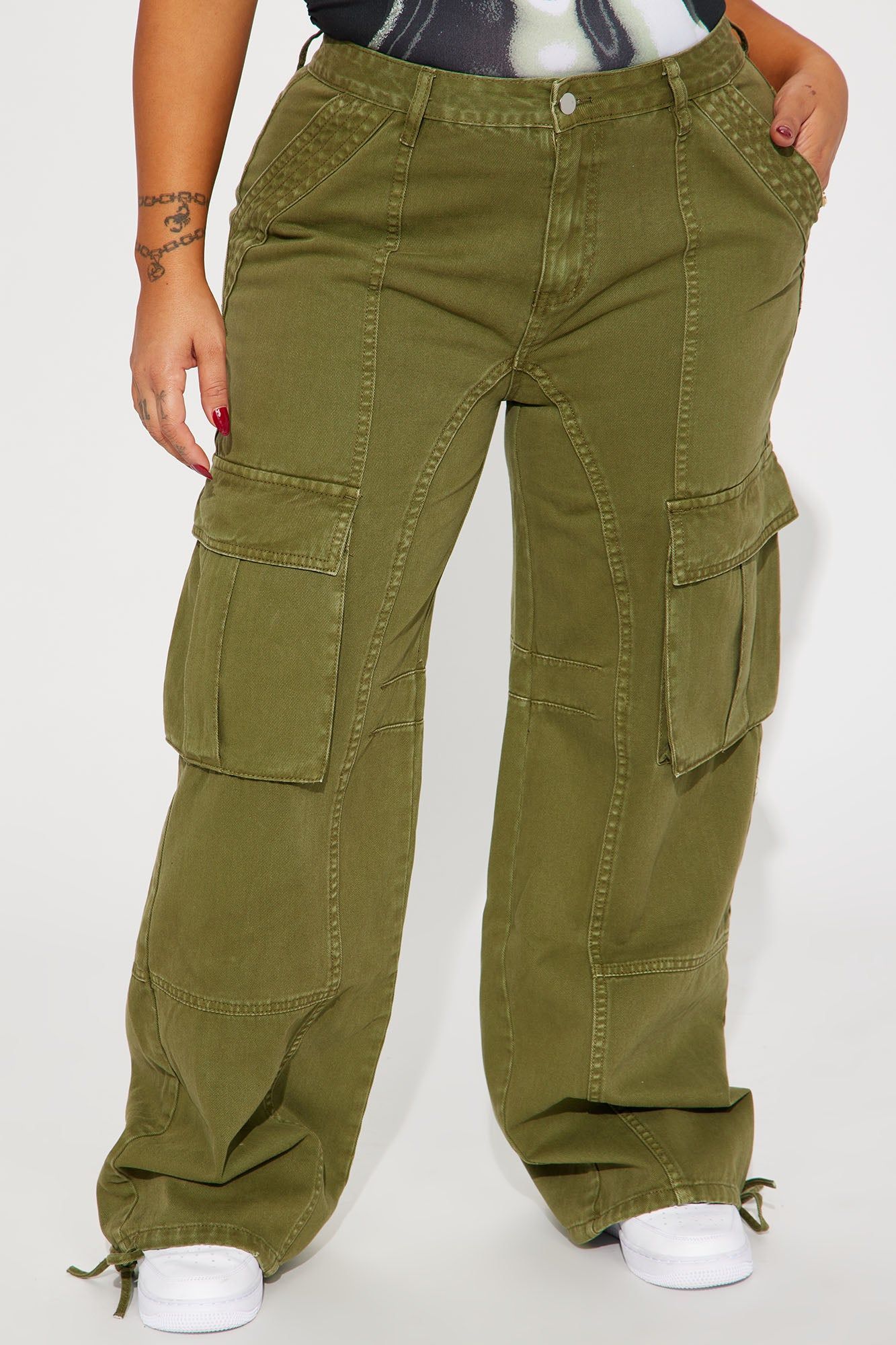 Oregon Washed Cargo Pant - Olive sold by Fashion Nova product image thumbnail 5