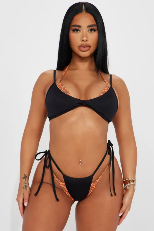 Step Into The Wild Side 2 Piece Bikini - Black/combo sold by Fashion Nova