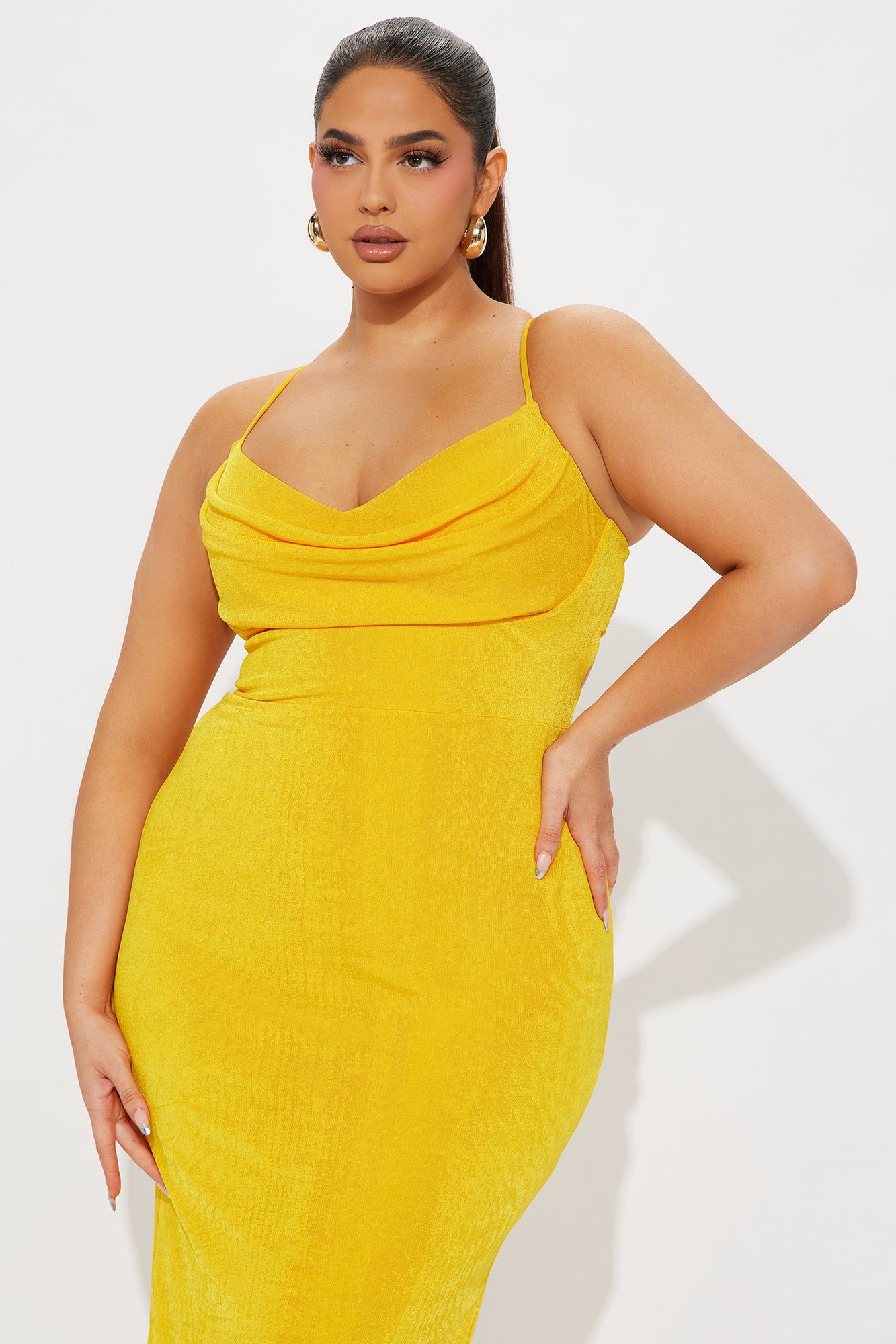 Sera Slinky Maxi Dress - Yellow sold by Fashion Nova product image thumbnail 5