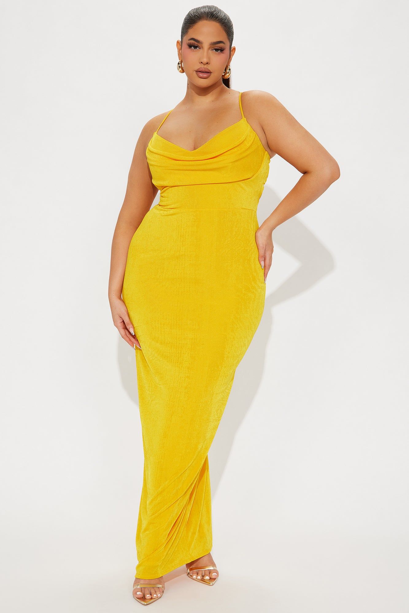 Sera Slinky Maxi Dress - Yellow sold by Fashion Nova product image thumbnail 4