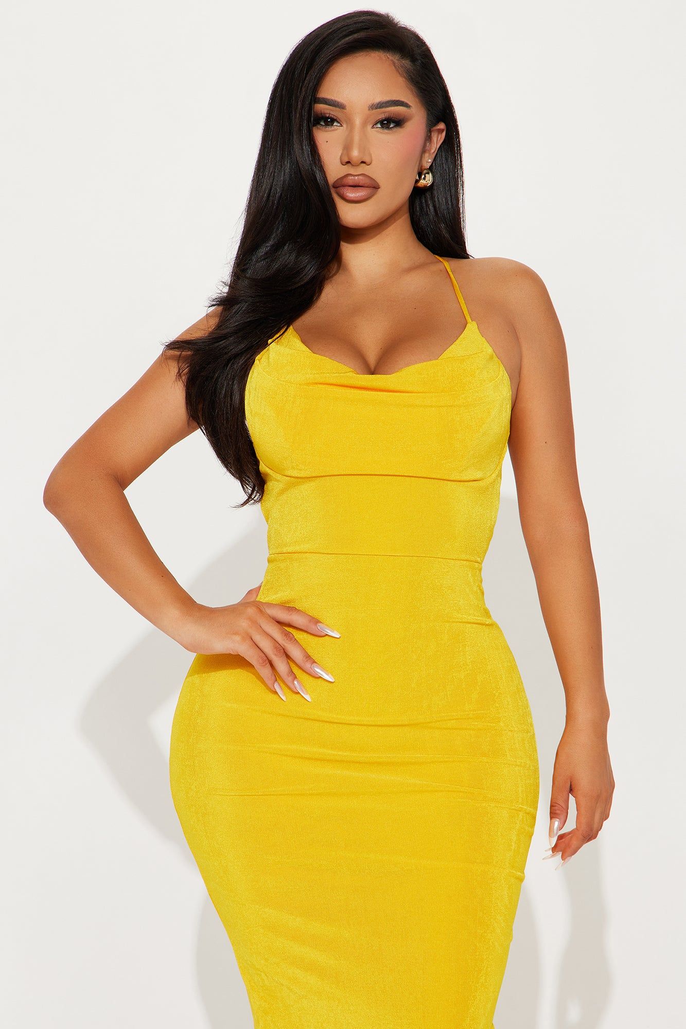 Sera Slinky Maxi Dress - Yellow sold by Fashion Nova product image thumbnail 2